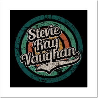 Stevie Ray Vaughan // Retro Circle Crack Vintage Posters and Art